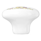 Dekorativer T-Monogramm-Handgriff mit Druckknopf Keramikknauf (Seitenansicht)