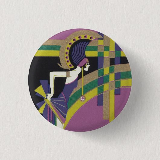 Dekorativer Tanzmädchen-Abzeichen Button (Vorderseite)