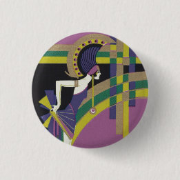 Dekorativer Tanzmädchen-Abzeichen Button