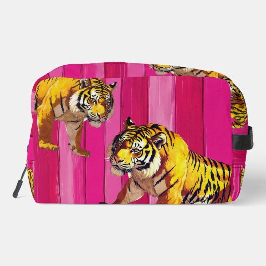 Dekorativer Tiger, farbiger Kosmetikbeutel Waschbeutel (Rückseite)