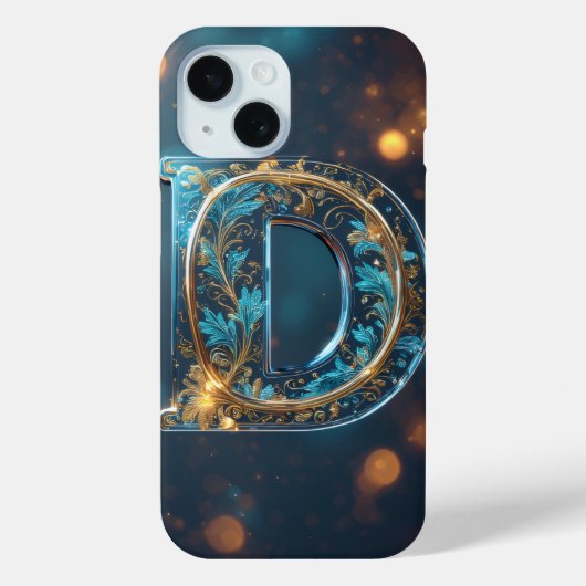Dekorativer transparenter Buchstabe D Case-Mate iPhone Hülle (Rückseite)