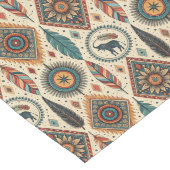 Dekorativer Tribal-Tischläufer in erdigen Tönen Großer Tischläufer (Ecke)