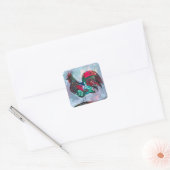 Dekorativer Untersetzer aus Acrylvogelsteinen Quadratischer Aufkleber (Umschlag)