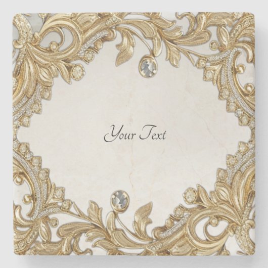 Dekorativer Untersetzer aus Goldstein (Vorderseite)