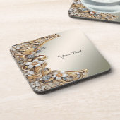 Dekorativer Untersetzer aus weißem, blumenhartem K (Linke Seite)