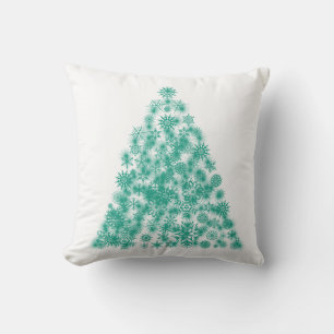 Dekorativer Weihnachtsbaum Weißer Grüner Sparkle Kissen