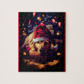 Dekorativer Weihnachtshund Puzzle (Vertikal)