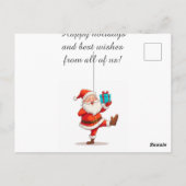 Dekorativer Weihnachtskranz mit roten Ornamenten Postkarte (Rückseite)
