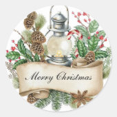 Dekorativer Weihnachtslieder Runder Aufkleber (Vorderseite)