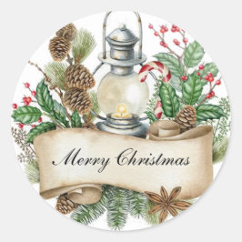 Dekorativer Weihnachtslieder Runder Aufkleber