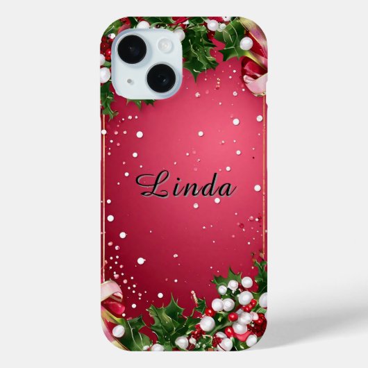 Dekorativer Weihnachtsrahmen mit Grün Case-Mate iPhone Hülle (Rückseite)