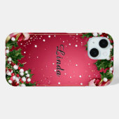 Dekorativer Weihnachtsrahmen mit Grün Case-Mate iPhone Hülle (Rückseite (Horizontal))