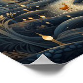 Dekorativer Weihnachtswald Poster (Ecke)