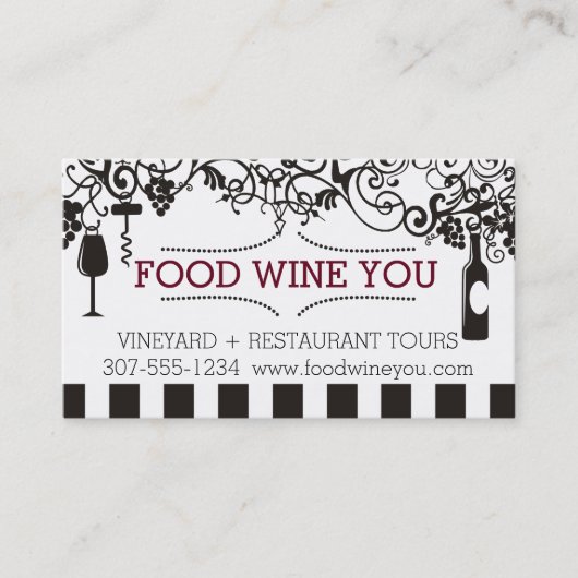 Dekorativer Wein bezaubert Visitenkarte (Vorderseite)