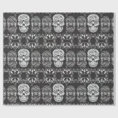 Dekorativer Zucker Skull Schwarz-weiß Gothic Grung Geschenkpapier (Flach)