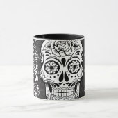 Dekorativer Zucker Skull Schwarz-weiß Gothic Grung Tasse (Zentrum)
