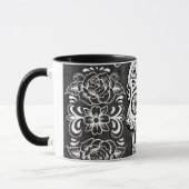 Dekorativer Zucker Skull Schwarz-weiß Gothic Grung Tasse (Links)