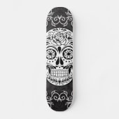 Dekorativer ZuckerschädelSchwarz-weißer gotischer Skateboard (Vorderseite)