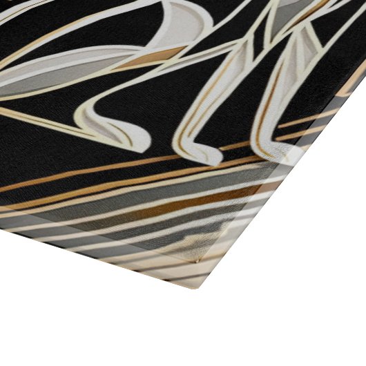 Dekoratives Abstraktes Black Cat Cat Cutting Board Schneidebrett (Ecke)