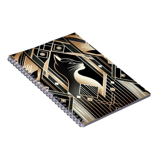 Dekoratives Abstraktes Black Cat Notebook Notizblock (Rechte Seite)