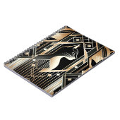 Dekoratives Abstraktes Black Cat Notebook Notizblock (Linke Seite)