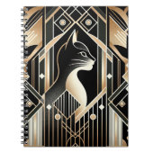 Dekoratives Abstraktes Black Cat Notebook Notizblock (Vorderseite)