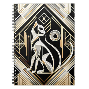 Dekoratives Abstraktes Black Cat Notebook Notizblock