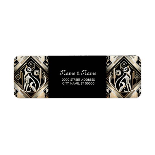 Dekoratives Abstraktes Black Cat Rücksendeadresse- (Vorne)