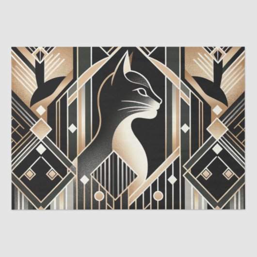 Dekoratives Abstraktes Gewebe für die schwarze Kat Seidenpapier (Vorderseite)