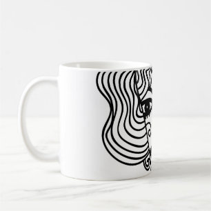 Dekoratives abstraktes Mädchen. Vintage Illustrati Kaffeetasse