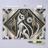 Dekoratives Abstraktes Schwarzkatzengewebe Seidenpapier (Handwerk)