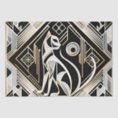 Dekoratives Abstraktes Schwarzkatzengewebe Seidenpapier (Vorderseite)