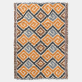 Dekoratives afrikanisches Batik-Stammmuster Orange Decke (Vorderseite Vertikal)