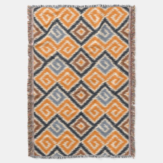 Dekoratives afrikanisches Batik-Stammmuster Orange Decke (Vorderseite Vertikal)