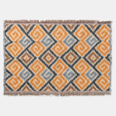 Dekoratives afrikanisches Batik-Stammmuster Orange Decke (Vorderseite)