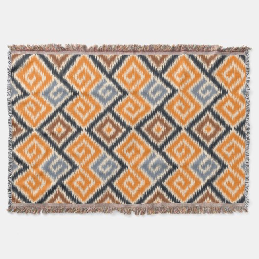 Dekoratives afrikanisches Batik-Stammmuster Orange Decke (Vorderseite)