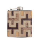 Dekoratives afrikanisches Mudcloth-Muster Flachmann (Vorderseite)