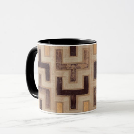 Dekoratives afrikanisches Mudcloth-Muster Tasse (Vorderseite Links)