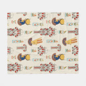 Dekoratives ägyptisches nahtloses Muster Fleecedecke (Vorderseite (Horizontal))