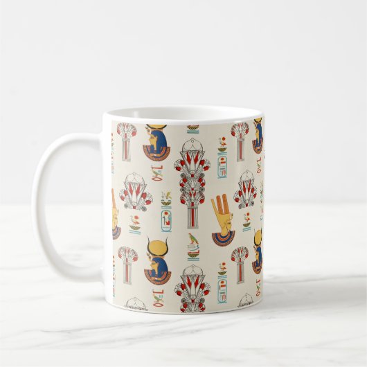 Dekoratives ägyptisches nahtloses Muster Kaffeetasse (Links)