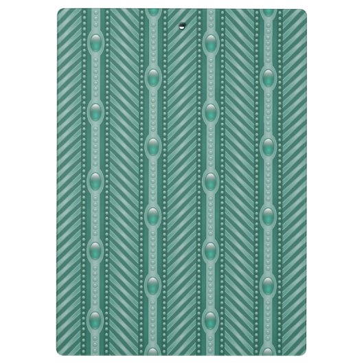 Dekoratives aquamarines Muster Klemmbrett (Rückseite)