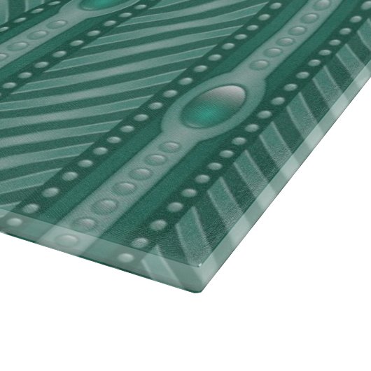 Dekoratives aquamarines Muster Schneidebrett (Ecke)