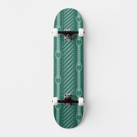 Dekoratives aquamarines Muster Skateboard (Vorderseite)