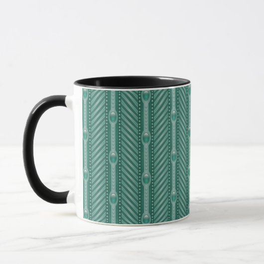Dekoratives aquamarines Muster Tasse (Links)