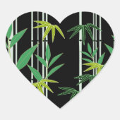 Dekoratives Bambusmuster Herz-Aufkleber (Vorderseite)
