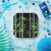 Dekoratives Bambusmuster Pappteller (Party)