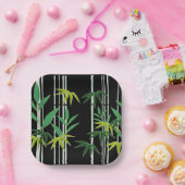 Dekoratives Bambusmuster Pappteller (Party)