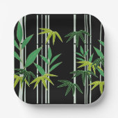 Dekoratives Bambusmuster Pappteller (Vorderseite)