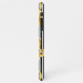 Dekoratives Barock- und Streifen-Muster mit Namen iPhone Hülle (Linke Seite)