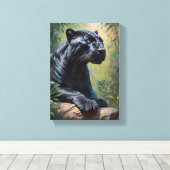 DEKORATIVES BILD EINES RIESENPANTHERS LEINWANDDRUCK (Insitu (Holzboden))